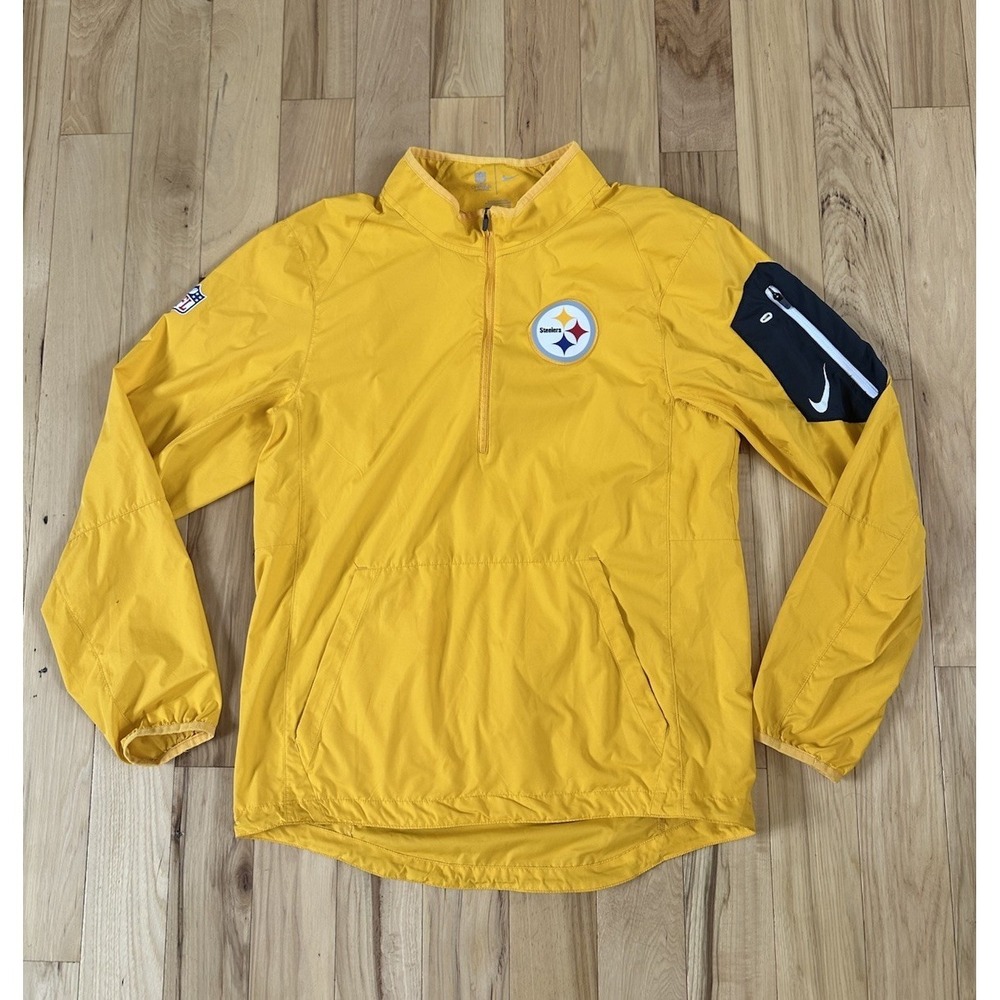 Pittsburgh Steelers Nike On Field Apparel 1/4 Zip Gold NFL Pullover Small USED